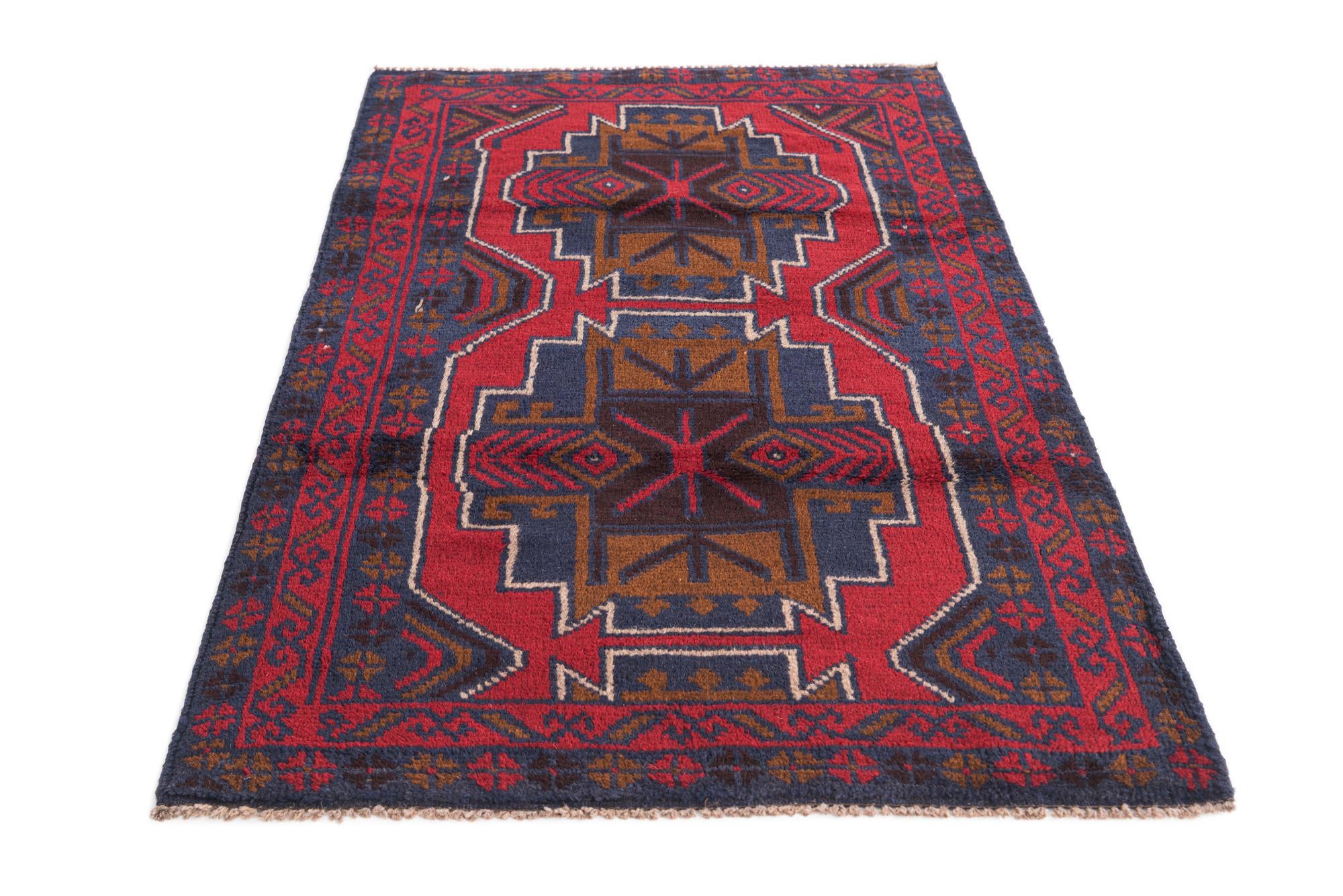 3' x 4' 8 Hand Knotted Balouch Persian Wool Rug