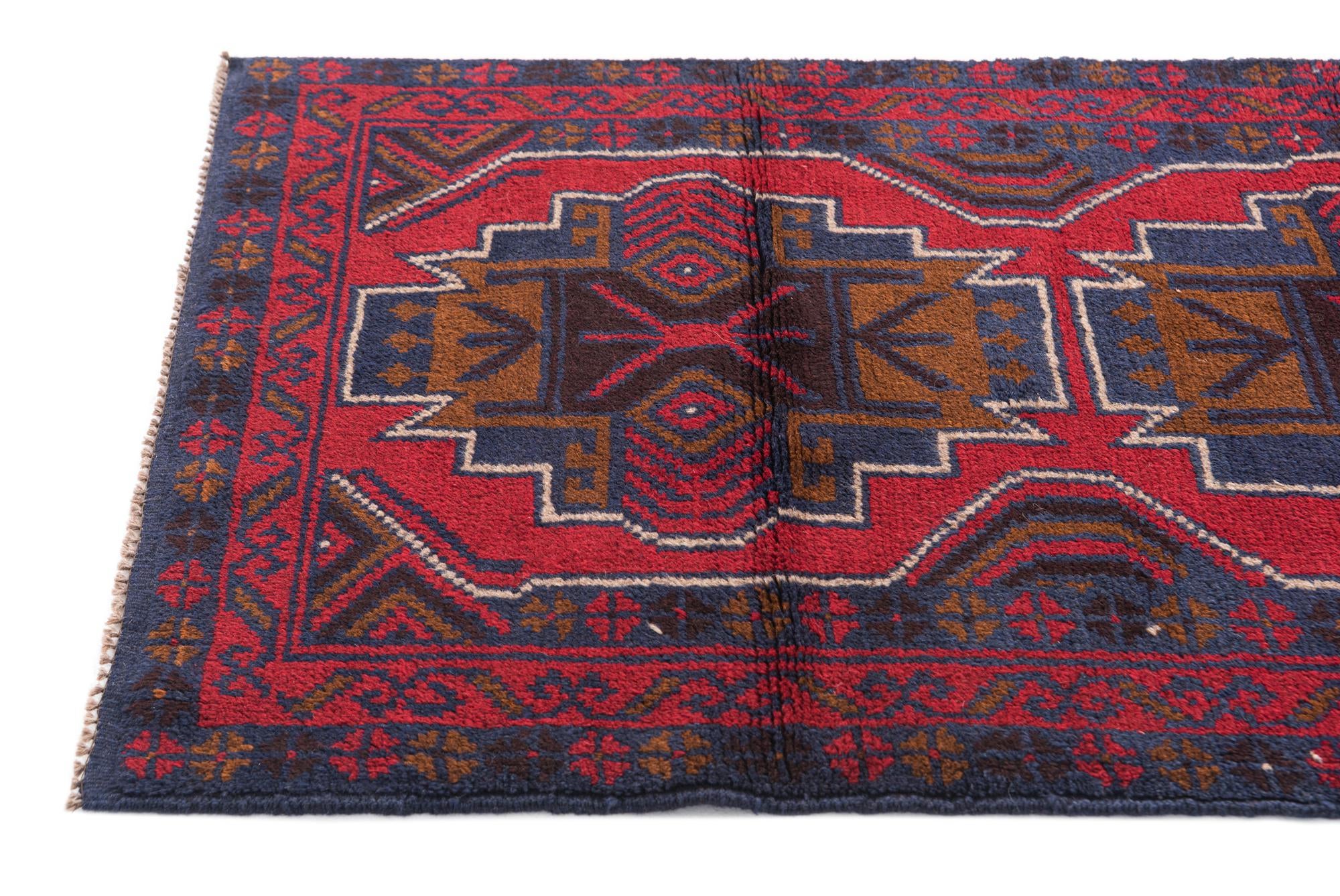 3' x 4' 8 Hand Knotted Balouch Persian Wool Rug
