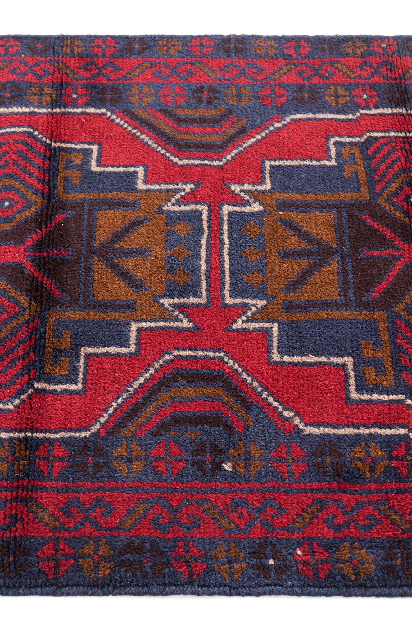 3' x 4' 8 Hand Knotted Balouch Persian Wool Rug