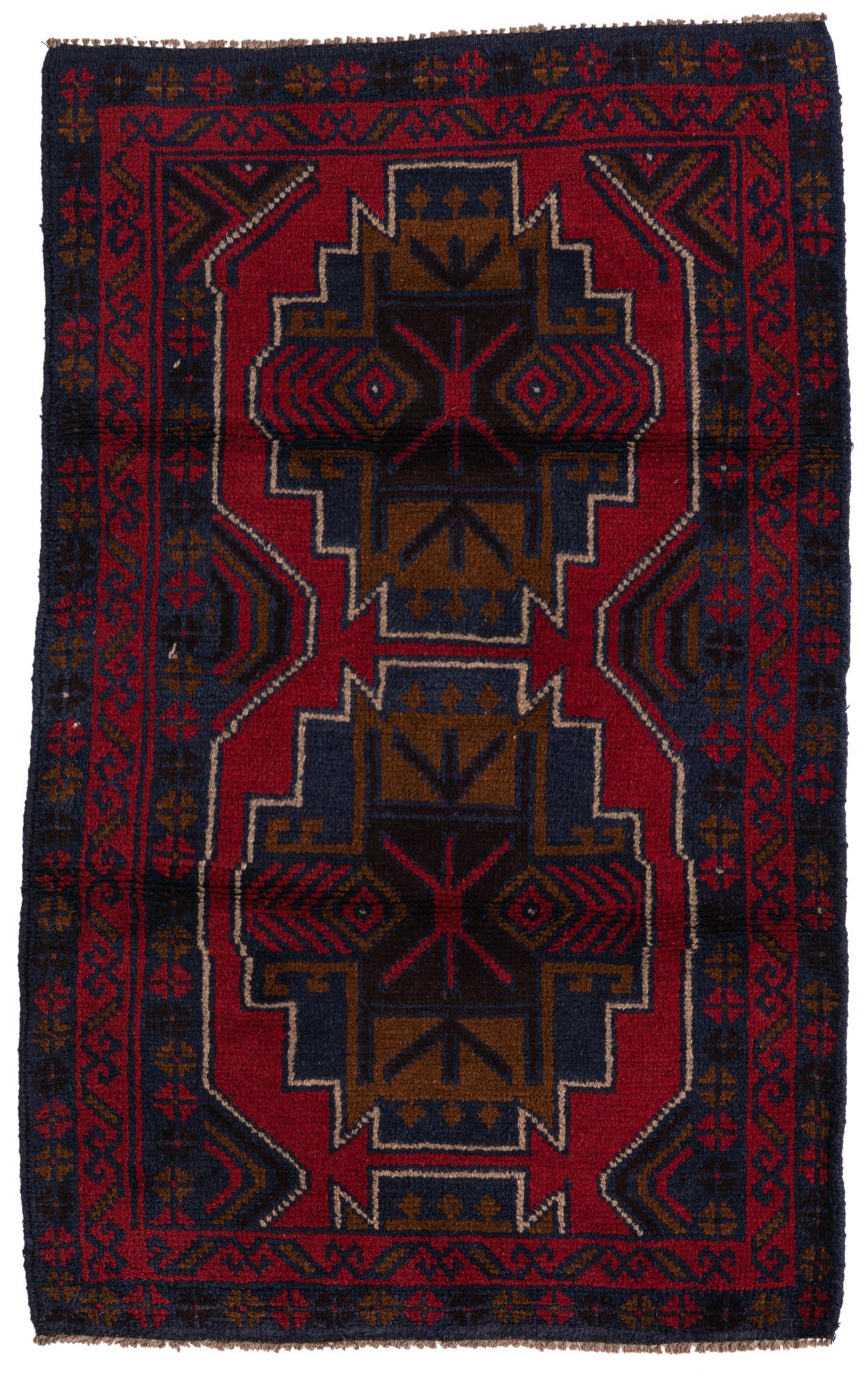 3' x 4' 8 Hand Knotted Balouch Persian Wool Rug