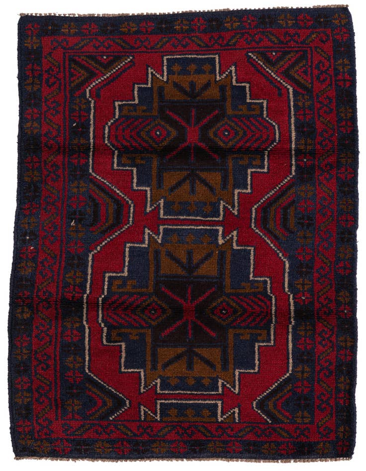 Detail image of 3' x 4' 8 Hand Knotted Balouch Persian Wool Rug
