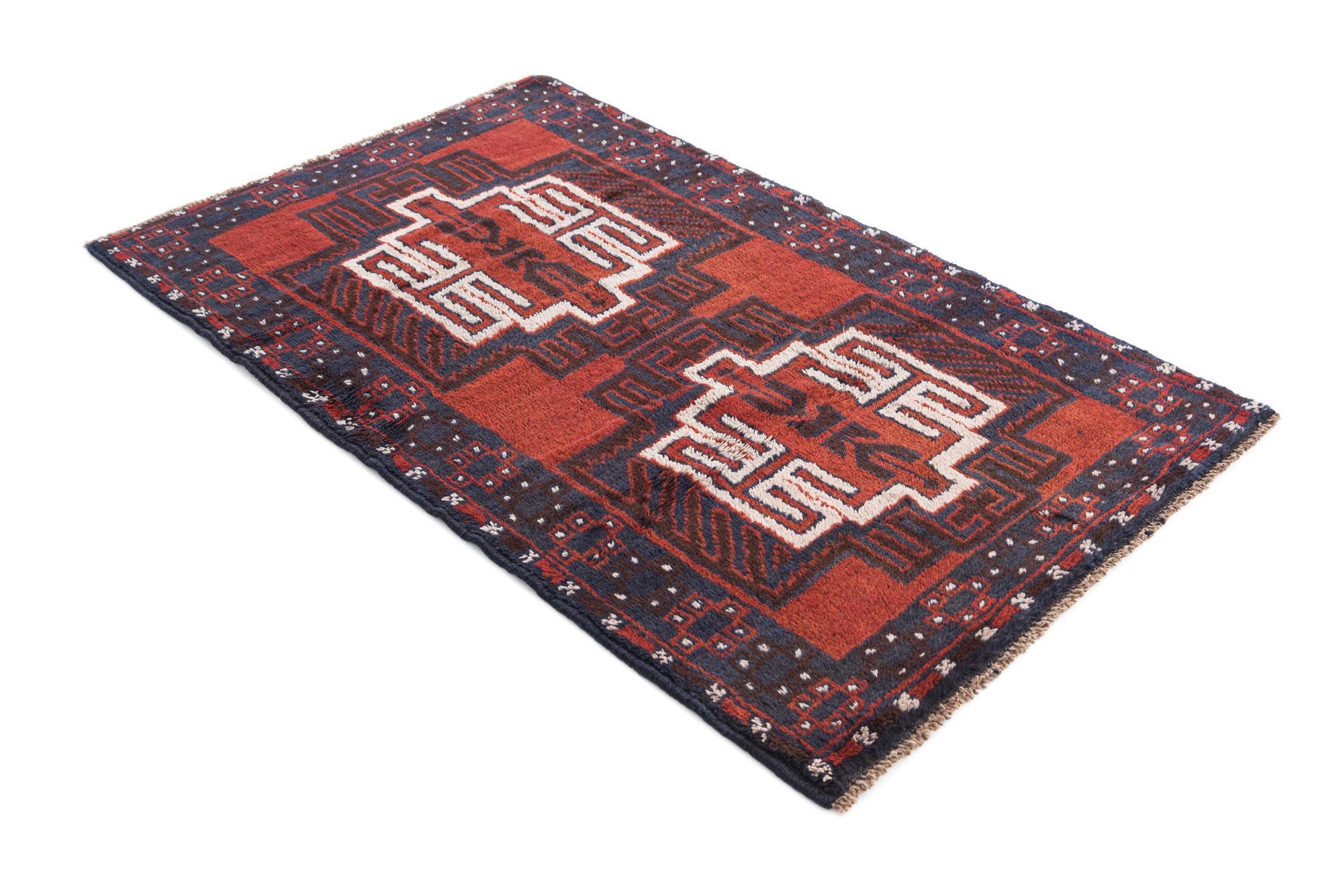 2' 10 x 4' 6 Hand Knotted Balouch Persian Wool Rug