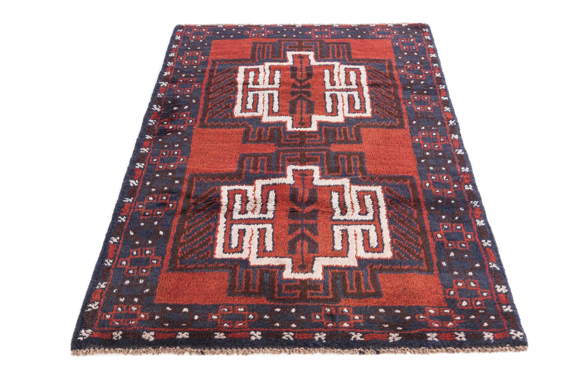 2' 10 x 4' 6 Hand Knotted Balouch Persian Wool Rug