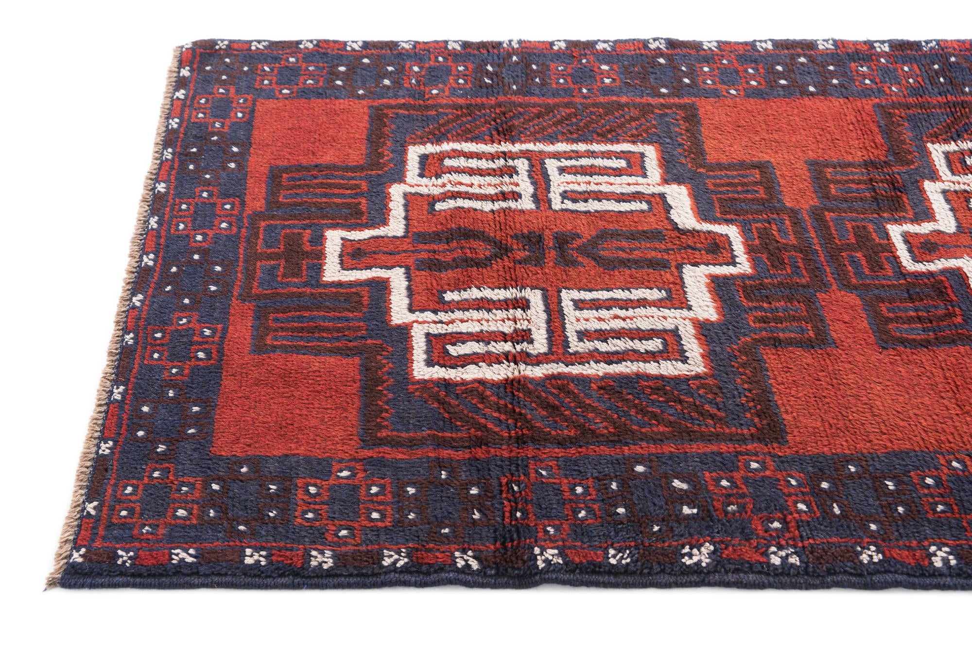 2' 10 x 4' 6 Hand Knotted Balouch Persian Wool Rug