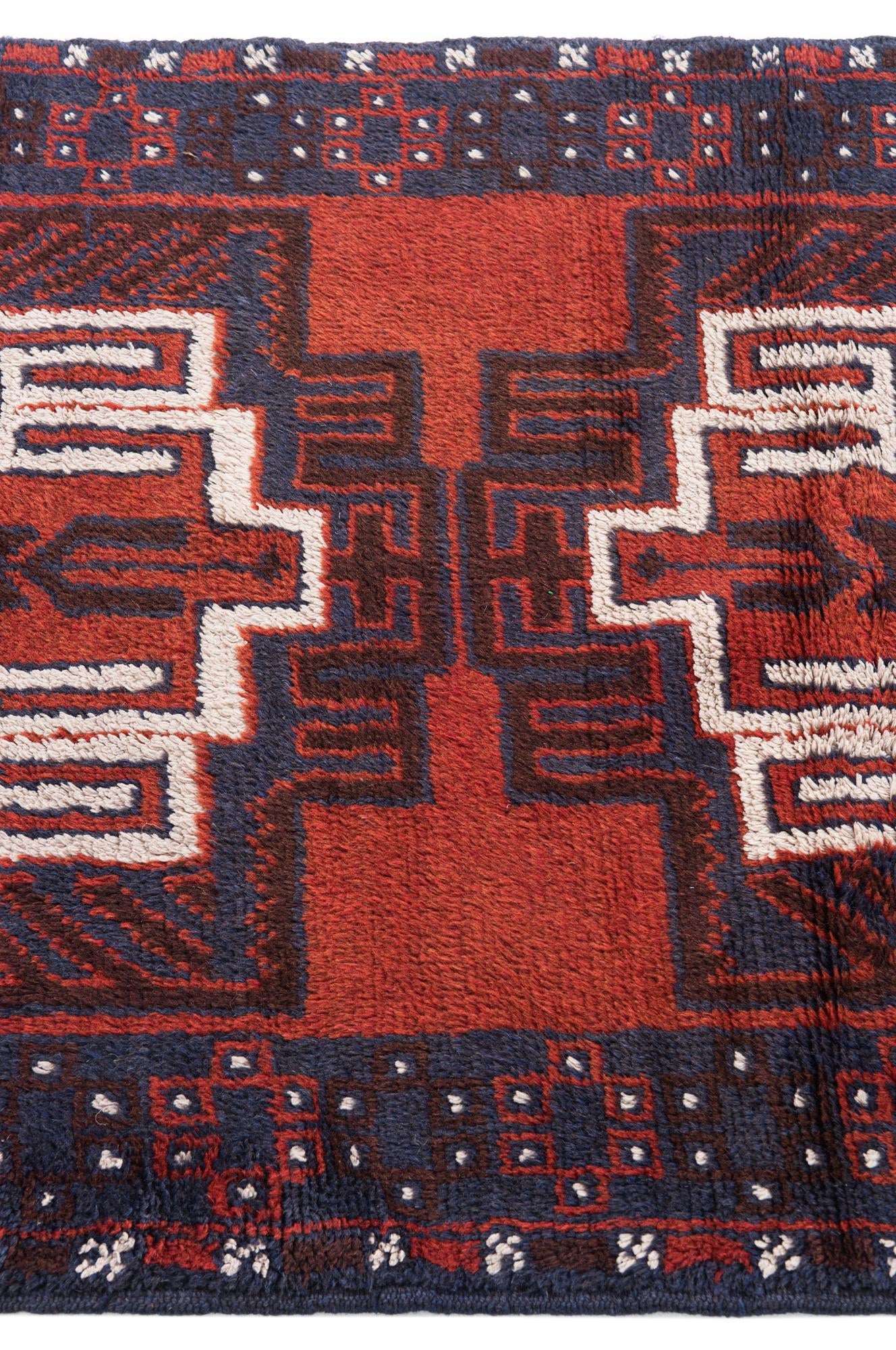 2' 10 x 4' 6 Hand Knotted Balouch Persian Wool Rug