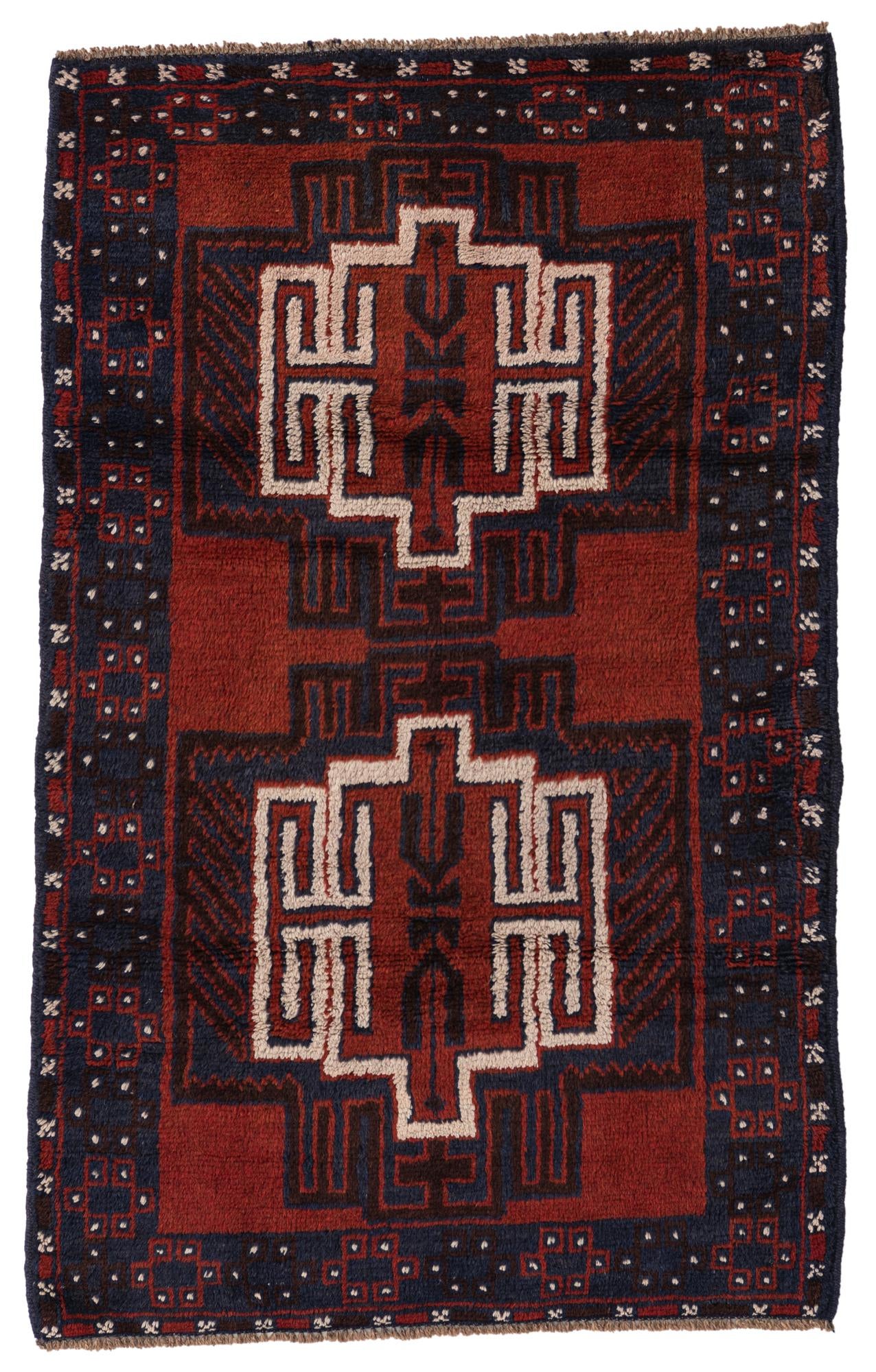 2' 10 x 4' 6 Hand Knotted Balouch Persian Wool Rug
