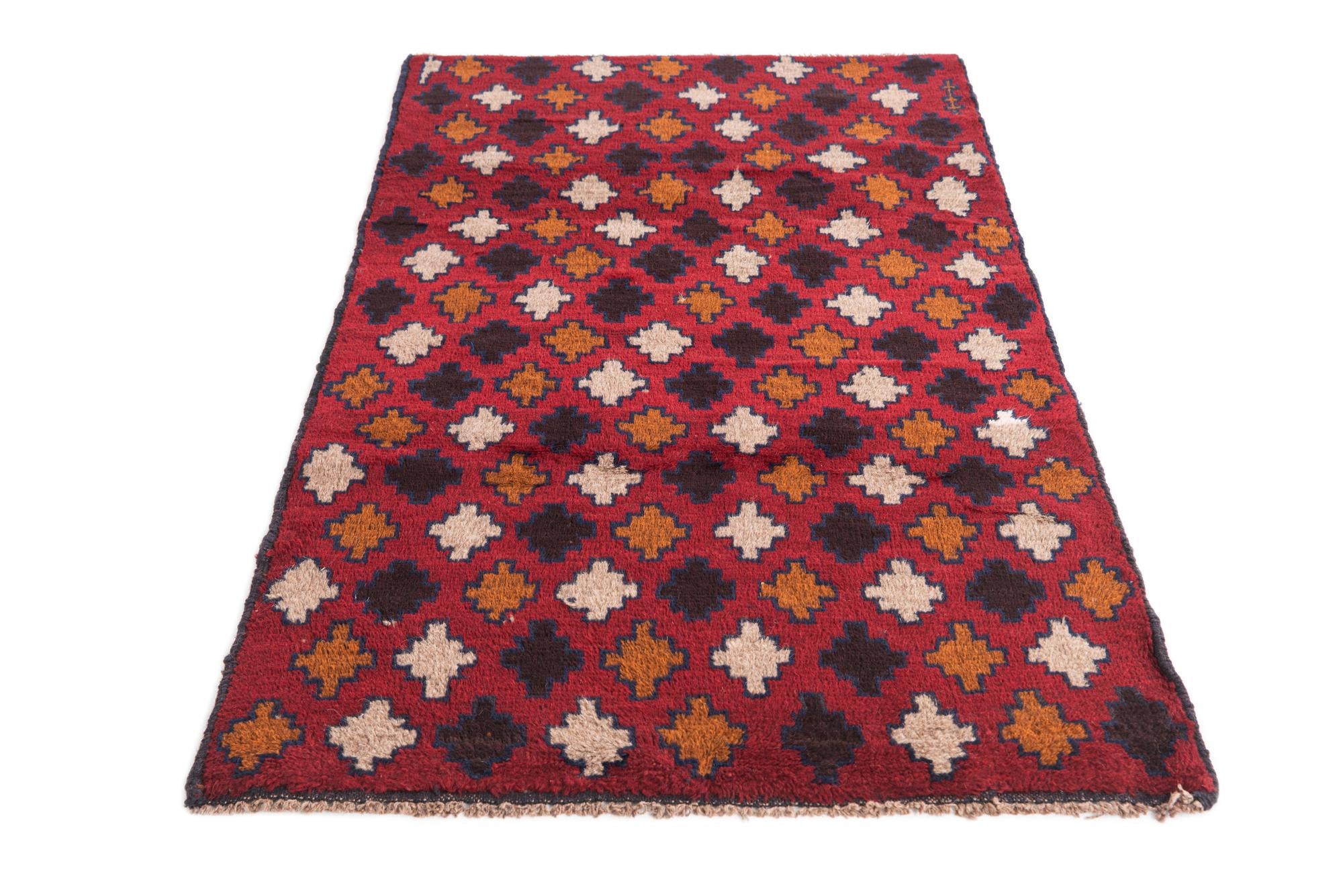 2' 9 x 4' 8 Hand Knotted Balouch Persian Wool Rug