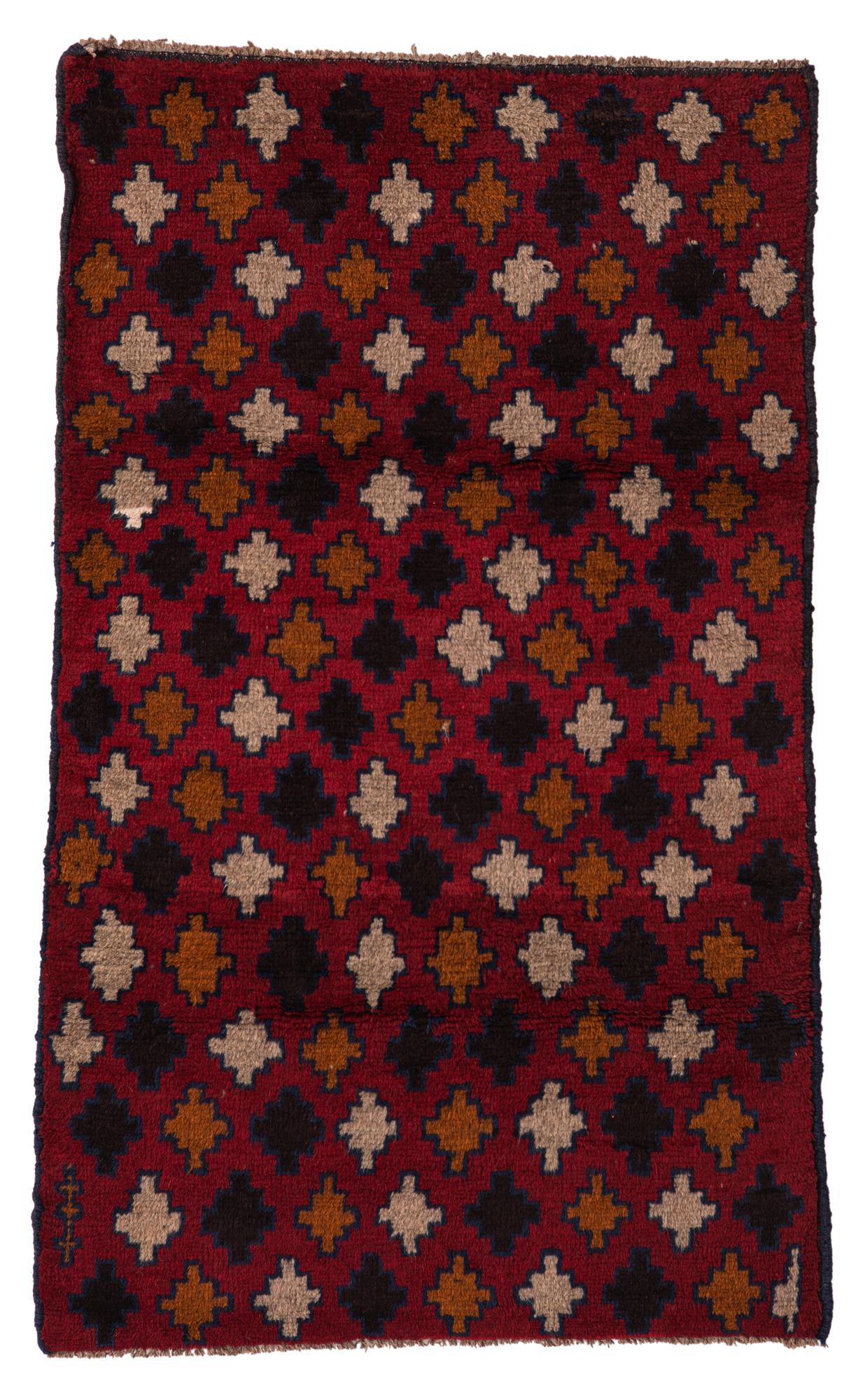 2' 9 x 4' 8 Hand Knotted Balouch Persian Wool Rug
