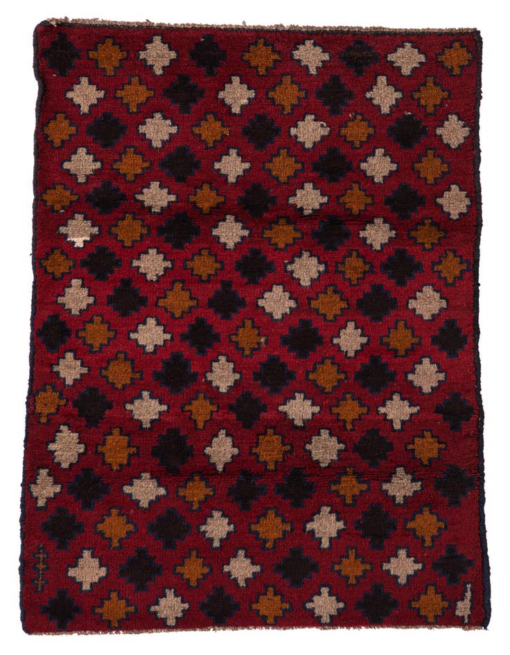 Detail image of 2' 9 x 4' 8 Hand Knotted Balouch Persian Wool Rug