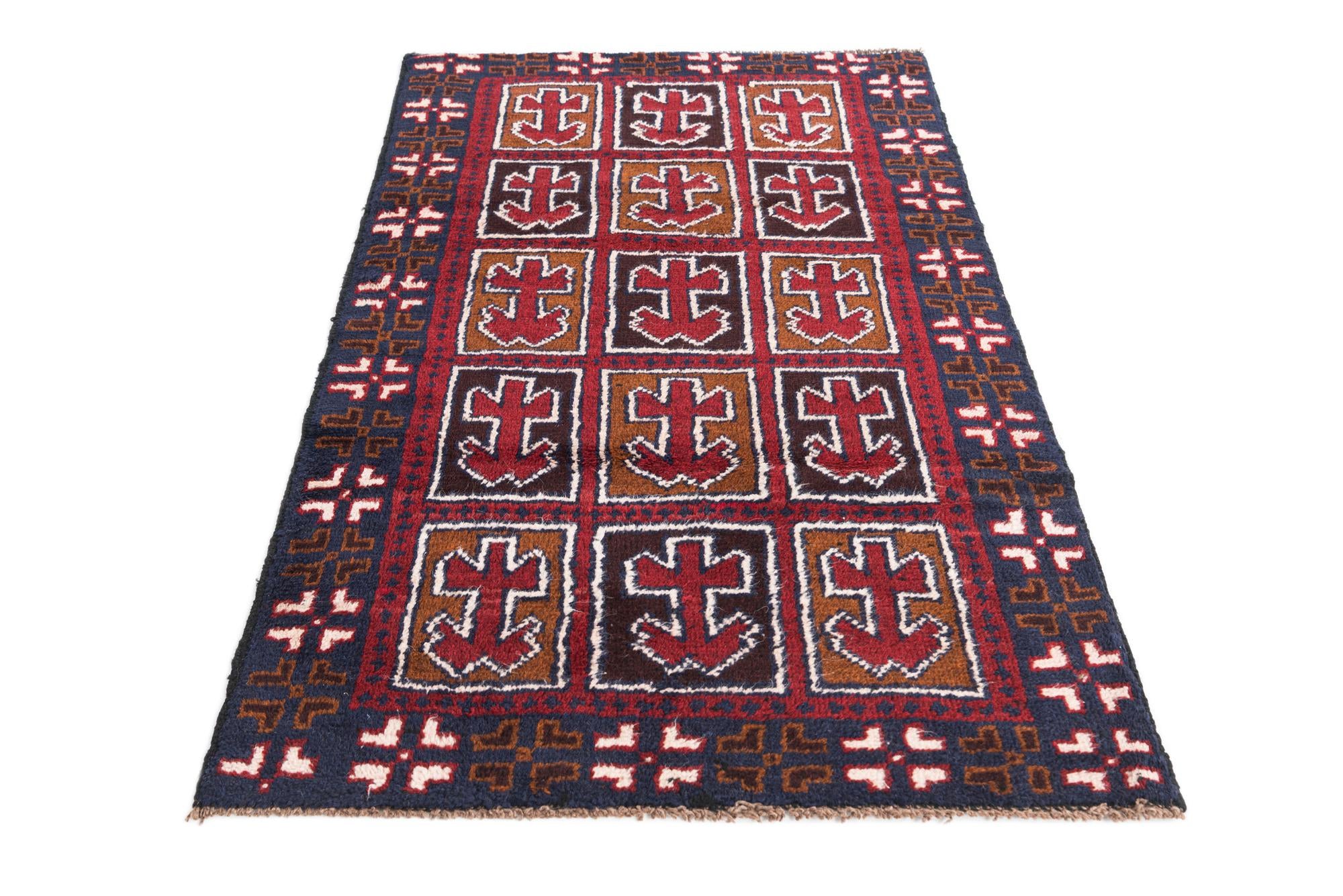 2' 10 x 4' 8 Hand Knotted Balouch Persian Wool Rug