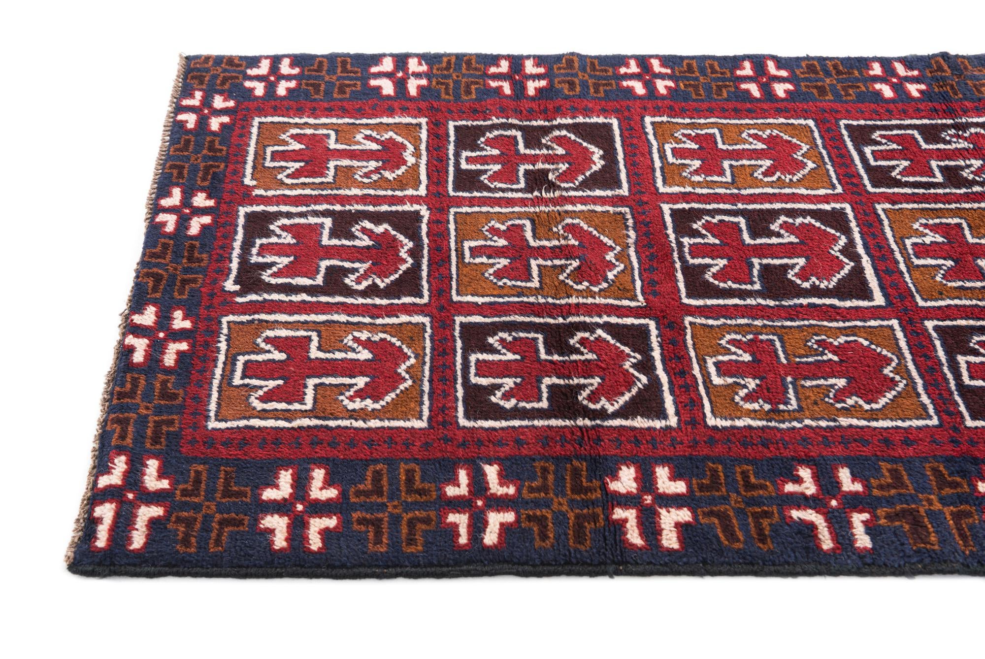 2' 10 x 4' 8 Hand Knotted Balouch Persian Wool Rug