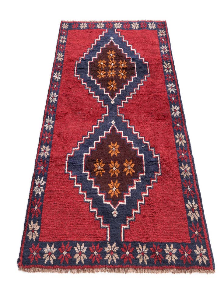 Detail image of 3' x 4' 6  Hand Knotted Balouch Persian Wool Rug