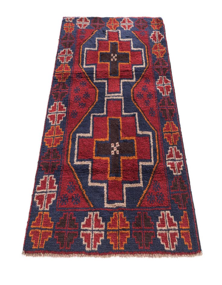 Detail image of 3' x 4' 5  Hand Knotted Balouch Persian Wool Rug