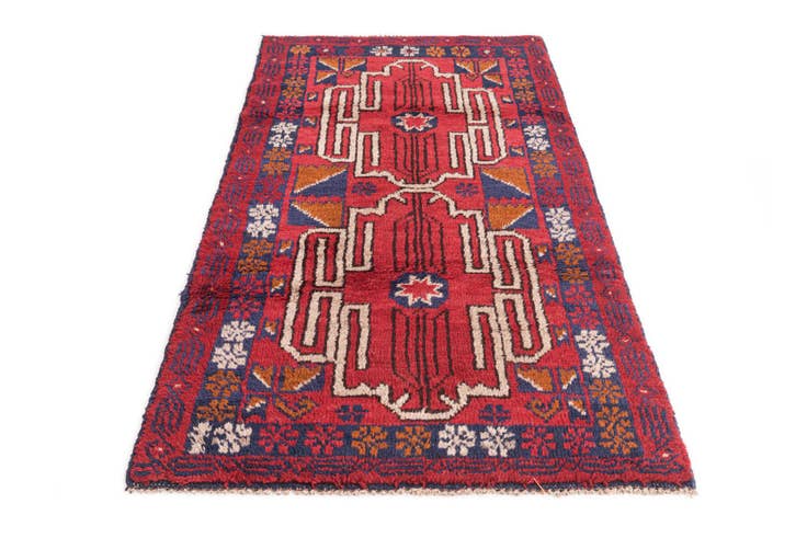 Detail image of 80cm x 145cm anudado a mano Balouch Alfombra Persa Lana