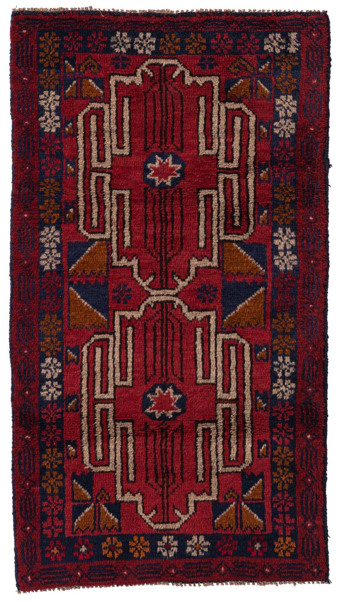 80cm x 145cm anudado a mano Balouch Alfombra Persa Lana