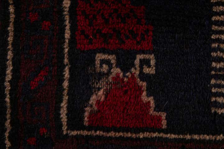 3' x 4' 9 Hand Knotted Balouch Persian Wool Rug