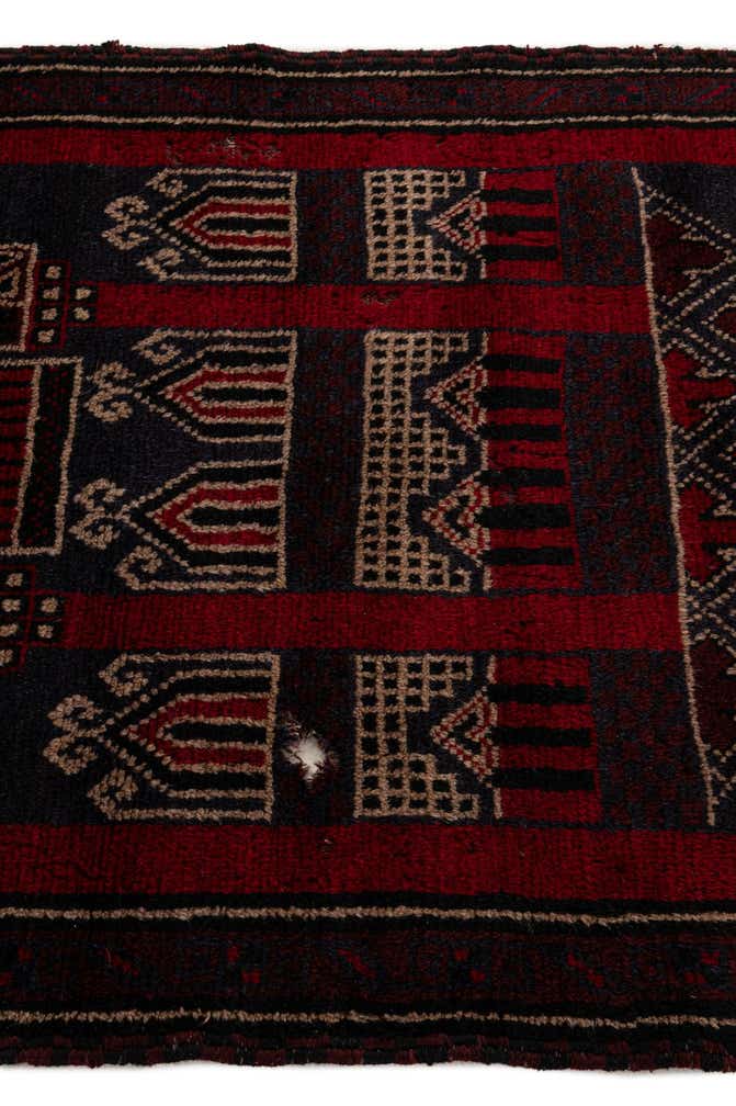 3' x 4' 9 Hand Knotted Balouch Persian Wool Rug
