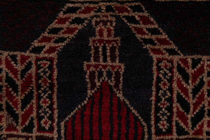 3' x 4' 9 Hand Knotted Balouch Persian Wool Rug