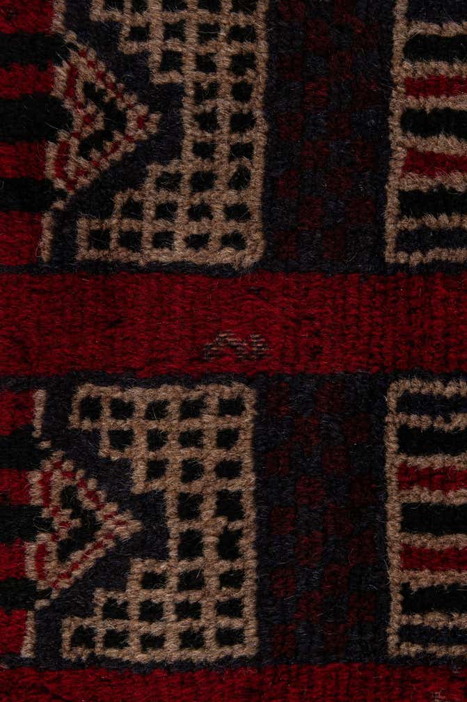 3' x 4' 9 Hand Knotted Balouch Persian Wool Rug