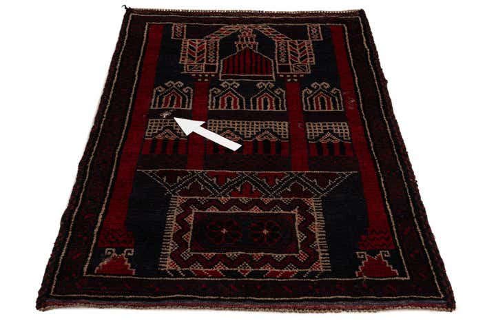 3' x 4' 9 Hand Knotted Balouch Persian Wool Rug