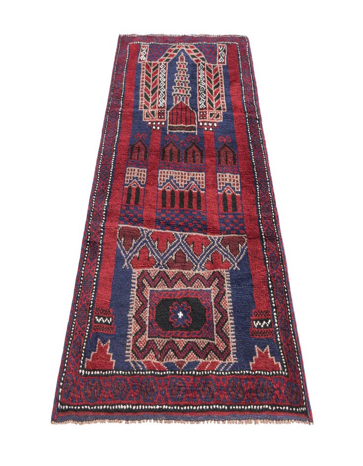Detail image of 2' 9 x 4' 9 Hand Knotted Balouch Persian Wool Rug