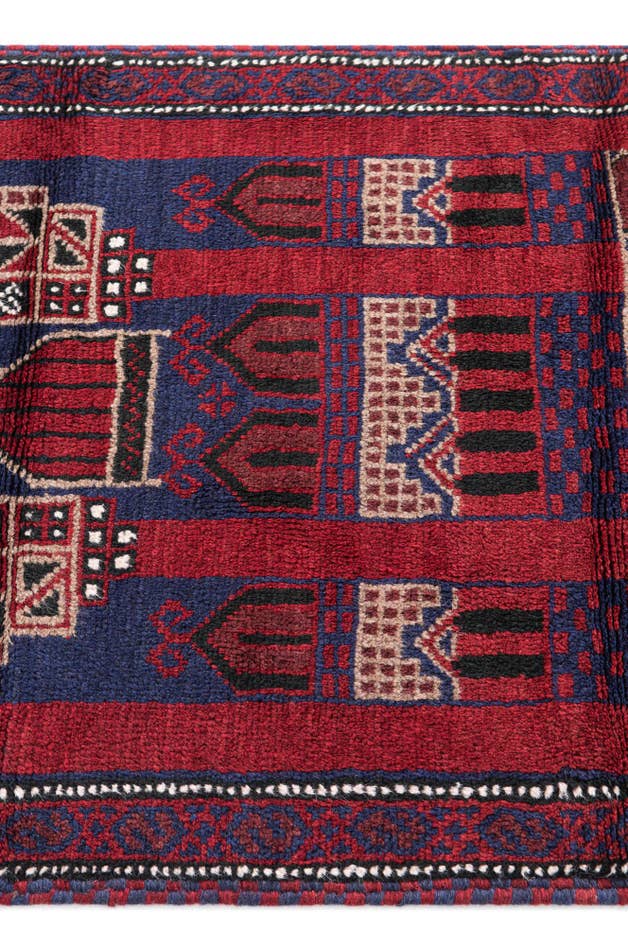 Detail image of 2' 9 x 4' 9 Hand Knotted Balouch Persian Wool Rug