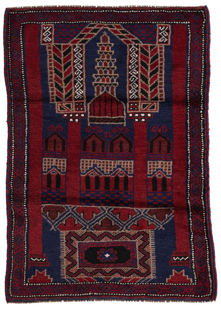 2' 9 x 4' 9 Hand Knotted Balouch Persian Wool Rug