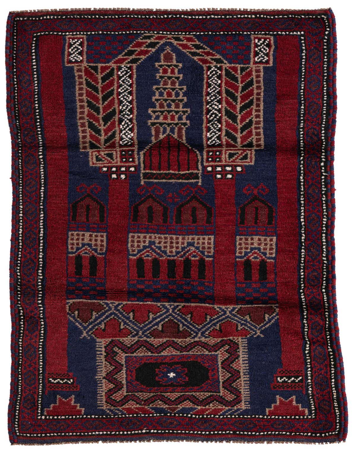 2' 9 x 4' 9 Hand Knotted Balouch Persian Wool Rug