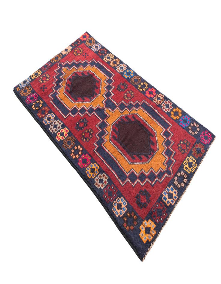 Detail image of 2' 9 x 4' 8  Hand Knotted Balouch Persian Wool Rug