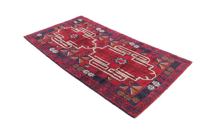 2' 9 x 4' 9 Hand Knotted Balouch Persian Wool Rug