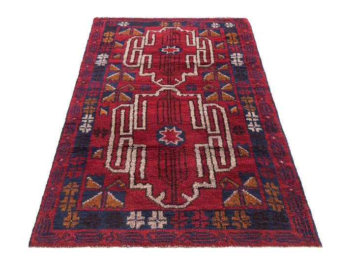 2' 9 x 4' 9 Hand Knotted Balouch Persian Wool Rug