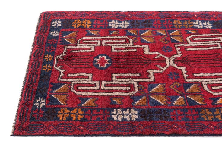 Detail image of 2' 9 x 4' 9 Hand Knotted Balouch Persian Wool Rug