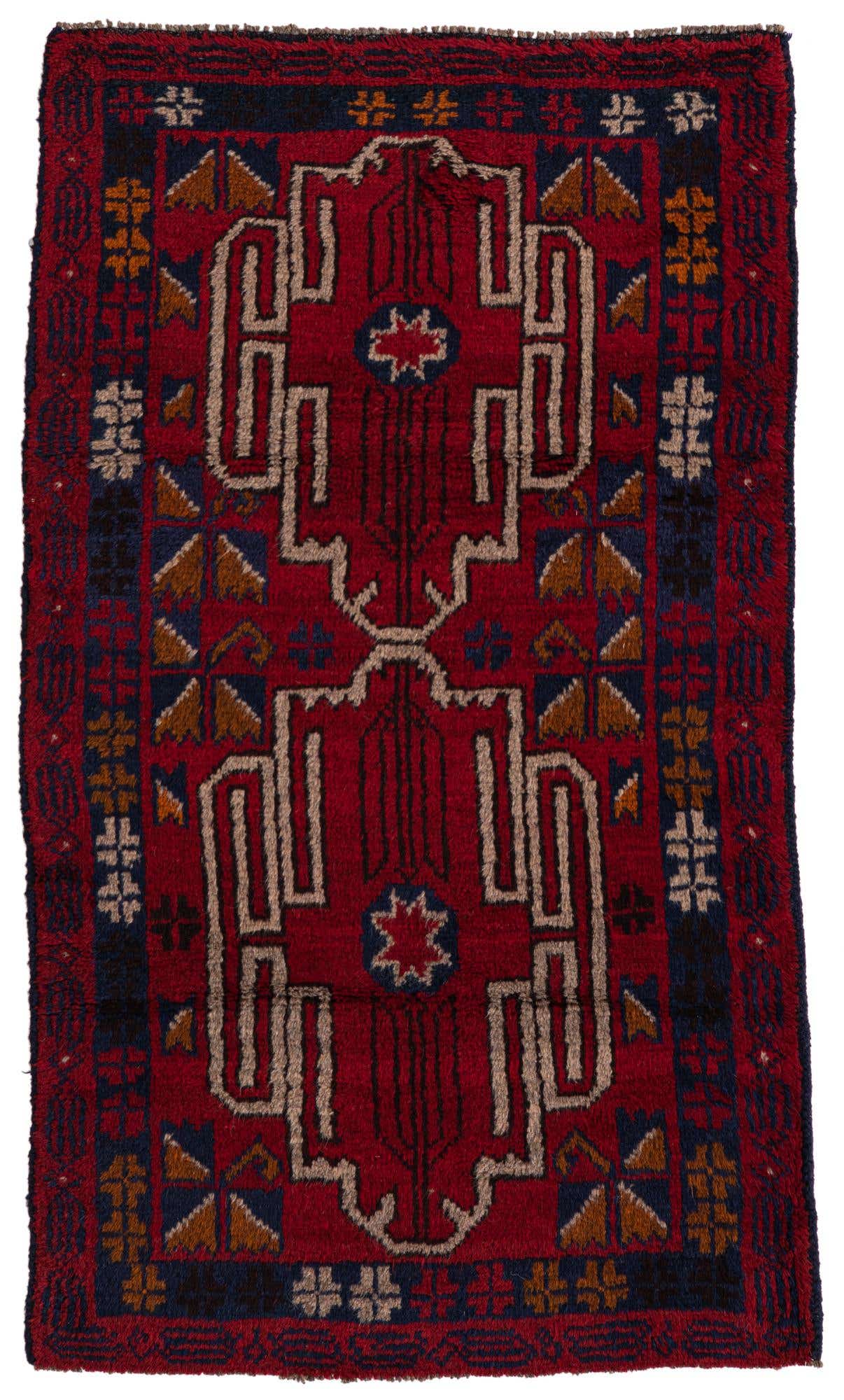 2' 9 x 4' 9 Hand Knotted Balouch Persian Wool Rug
