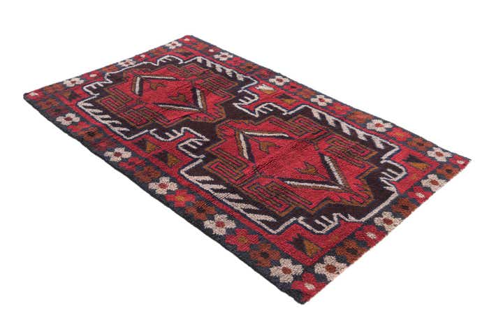 2' 9 x 4' 9 Hand Knotted Balouch Persian Wool Rug