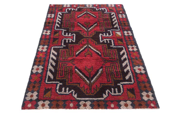 2' 9 x 4' 9 Hand Knotted Balouch Persian Wool Rug