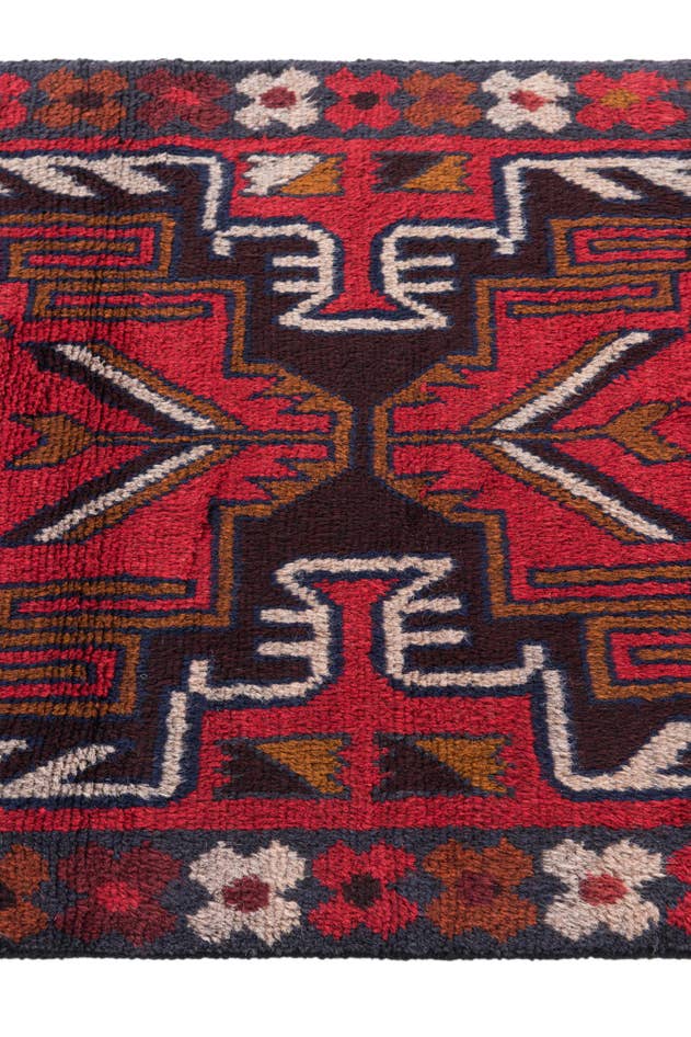 Detail image of 2' 9 x 4' 9 Hand Knotted Balouch Persian Wool Rug