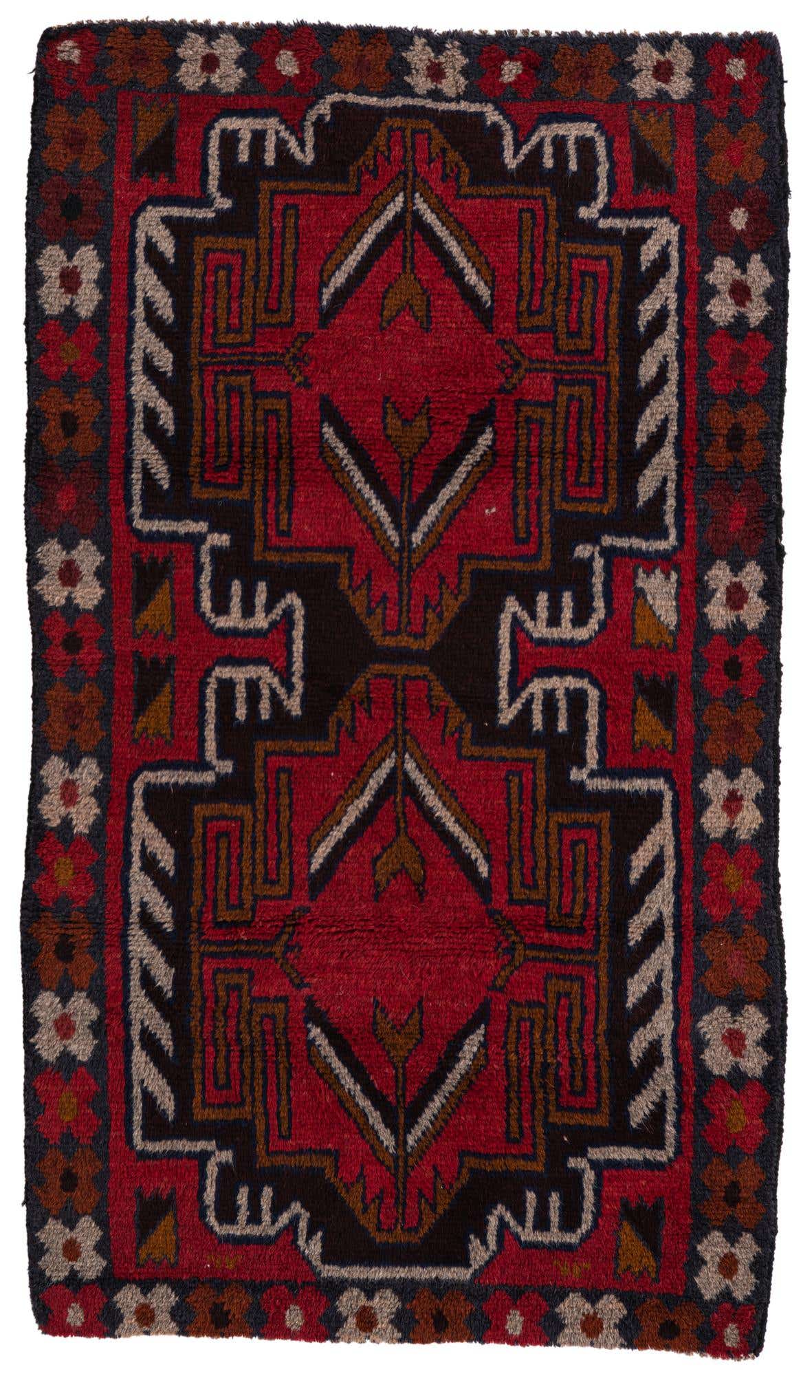 2' 9 x 4' 9 Hand Knotted Balouch Persian Wool Rug