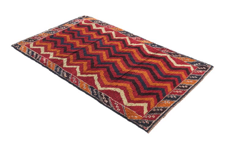 Detail image of 2' 10 x 4' 9 Hand Knotted Balouch Persian Wool Rug