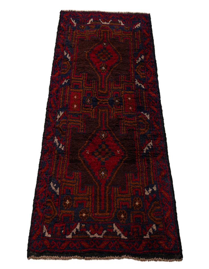 Detail image of 2' 8 x 4' 9 Hand Knotted Balouch Persian Wool Rug