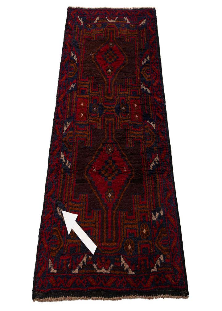 2' 8 x 4' 9 Hand Knotted Balouch Persian Wool Rug