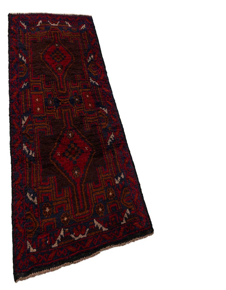 Detail image of 2' 8 x 4' 9 Hand Knotted Balouch Persian Wool Rug
