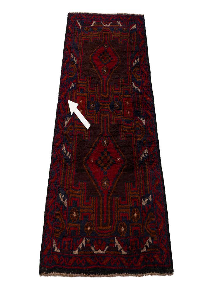 2' 8 x 4' 9 Hand Knotted Balouch Persian Wool Rug