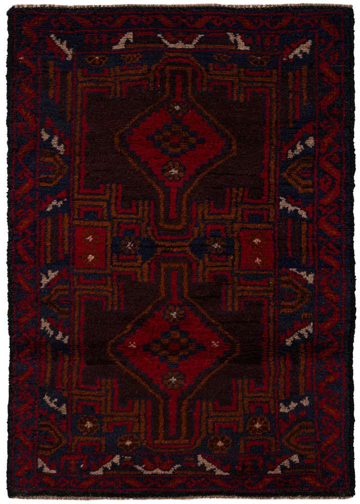 2' 8 x 4' 9 Hand Knotted Balouch Persian Wool Rug