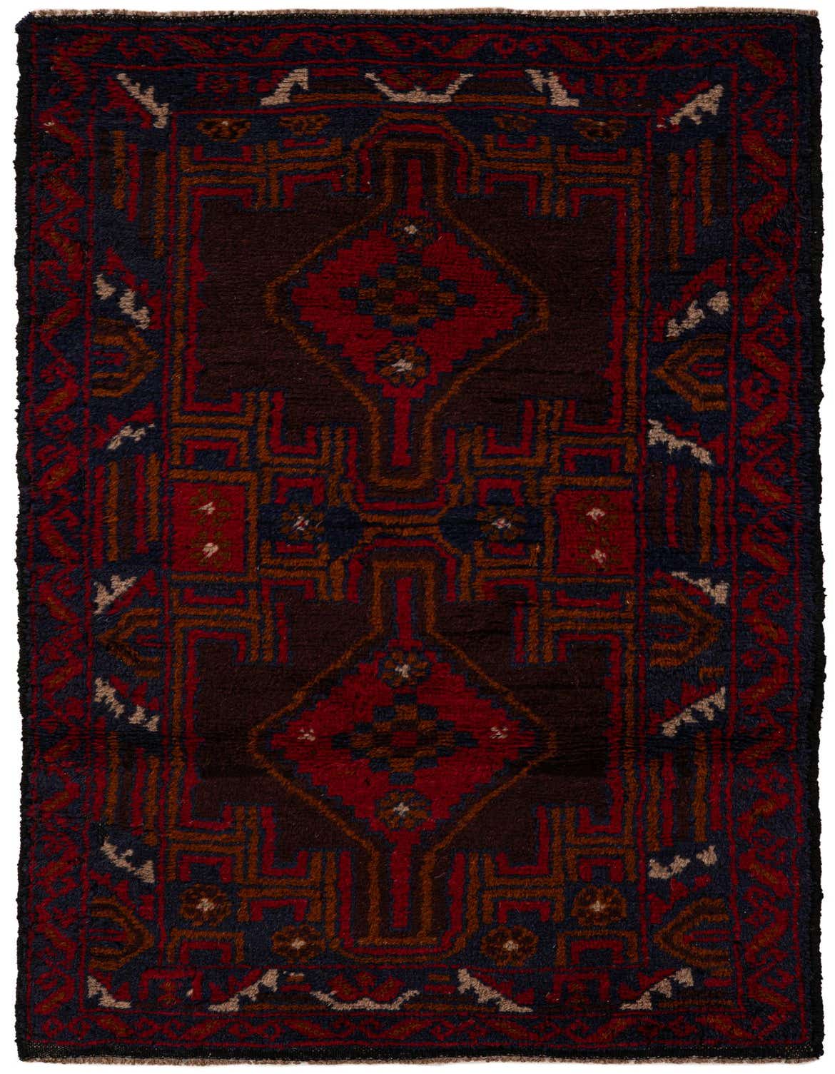 2' 8 x 4' 9 Hand Knotted Balouch Persian Wool Rug