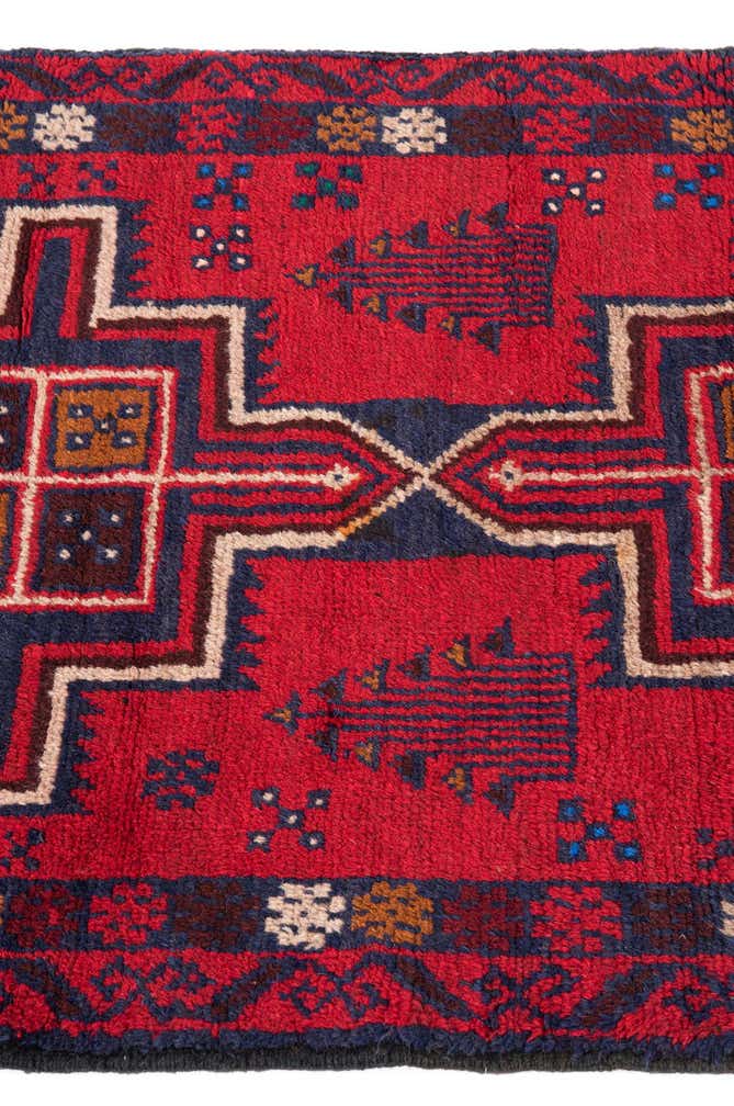 2' 11 x 4' 9 Hand Knotted Balouch Persian Wool Rug