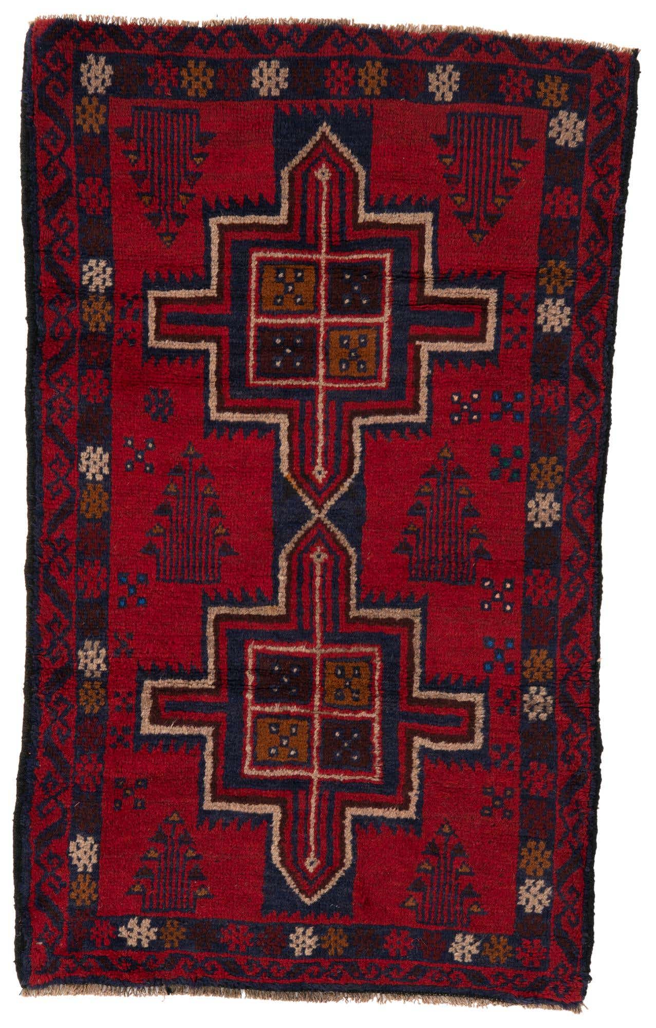 2' 11 x 4' 9 Hand Knotted Balouch Persian Wool Rug