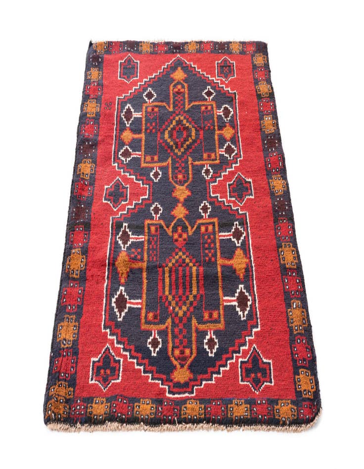 Detail image of 3' x 4' 9 Hand Knotted Balouch Persian Wool Rug