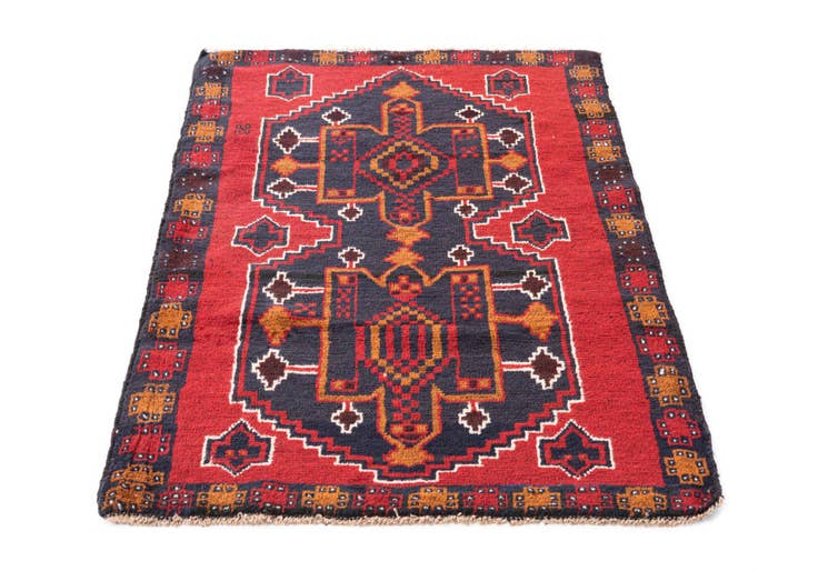 Detail image of 3' x 4' 9 Hand Knotted Balouch Persian Wool Rug