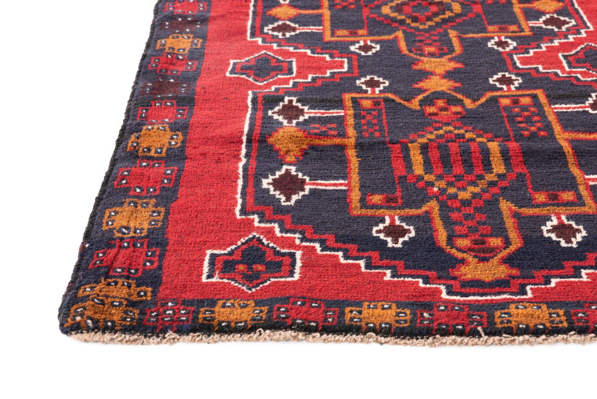 3' x 4' 9 Hand Knotted Balouch Persian Wool Rug