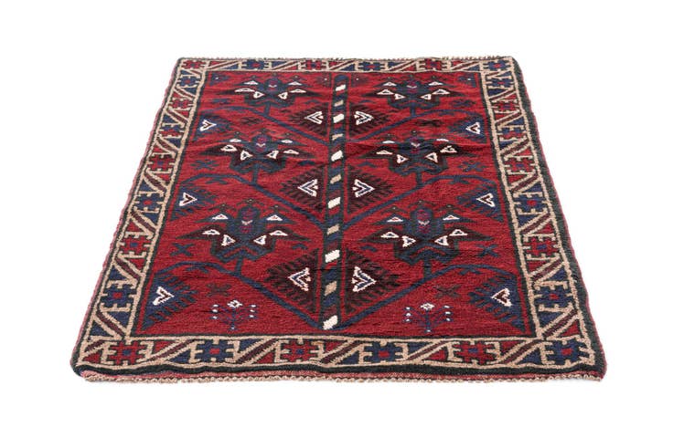 Detail image of 2' 9 x 4' 8 Hand Knotted Balouch Persian Wool Rug